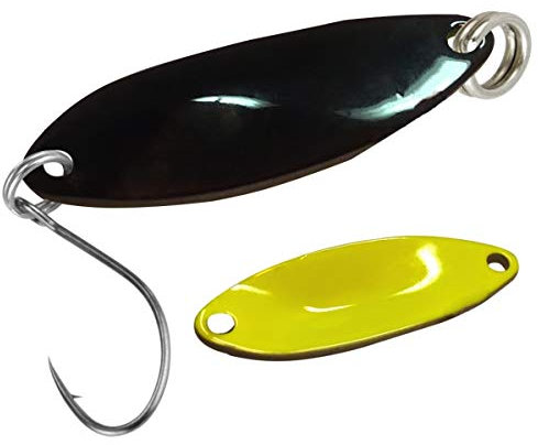 FTM Spoon Tango 1, 8g - Forellenblinker zum Spinnfischen, Forellenköder zum Spinnangeln, Blinker für Forellen, Löffelblinker, Farbe:schwarz/gelb