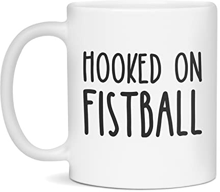 Hooked on Fistball Ceramic Coffee Mug, 11-Ounce White
