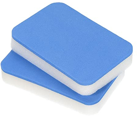 PATIKIL Mesa Tenis Goma Limpiador, 2 Paquete Mesa Tenis Limpieza Esponja Paleta Limpiador Raqueta Cuidado Suave, Azul Blanco