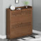 Schuhschrank aus Holz mit 3 Etagen und schlankem Design, dunkelbraun, ideal für Schlafzimmer, Schlafsaal, Wohnzimmer und Eingangsbereich