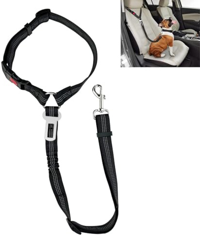 Hundegurt fürs Auto,Verstellbarer Anschnallgurt,Hunde Sicherheitsgurt,Hundesicherheitsgurt,für Kleine und Mittlere Hunde und Alle Autotypen