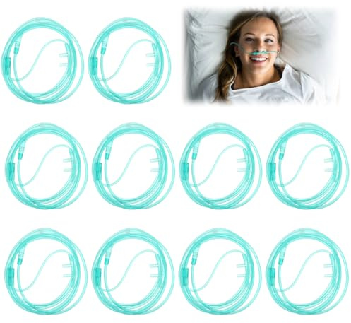 10 Pcs Nasenbrille FüR SauerstoffgeräT,2m Sauerstoffschlauch Nasenbrillen FüR Sauerstoff Extra Weich Silikon Nasenbrille Sauerstoff