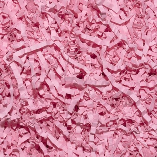 HOWAB Förpackningsmaterial fyllningsmaterial gåva för presentbox: 200 g fyllningsmaterial för paket presentkorg presentlåda, strimlat papper presentförpackning fyllning dekoration (rosa)