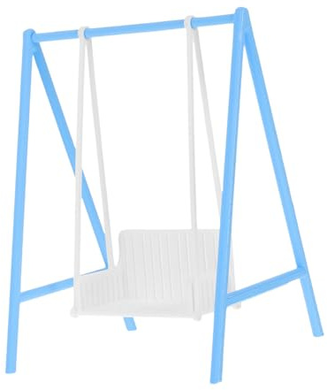 FIXOSHEE Scale Miniature Porch Swing Dollhouse Furniture Functional Plastic Doll Swing Set Realistic Garden Playground Accessory for Miniature Collections and Playrooms
