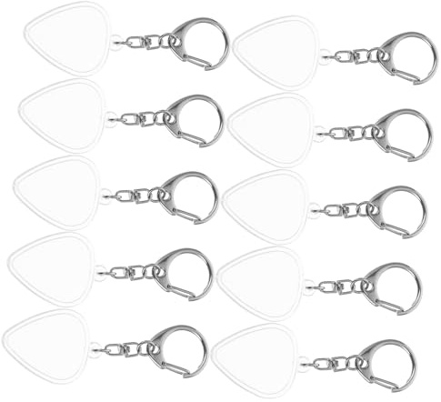 ARTSEWPLY 10 Piezas Estuche Transparente para Púas de Guitarra con Llavero Caja Portátil para Almacenamiento de Soporte para Plectros Acústicos y Eléctricos Accesorio Ligero y Práctico para