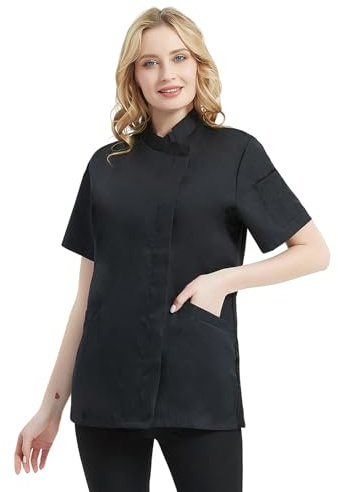 TopTie Chaquetilla Cocinero Mujer Manga Corta para Hostelería