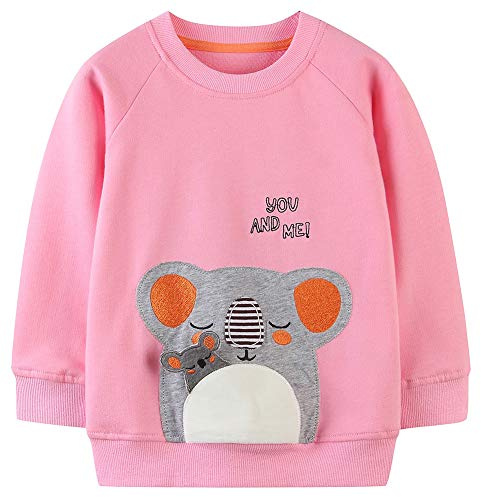 TEDD Felpa Ragazza Senza Cappuccio 100% Cotone Bambina Pullover Maglione Casuale Top Maglietta per Bambini 9-10 Anni