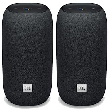 JBL Link Portable Smart Speaker in Black - Twin Pack, 421654NB
