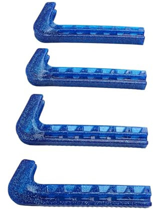 XHTLLO 4-teilige Schlittschuhschoner, rutschfeste, Stabile Installation, Schlittschuhschoner, Verstellbare Schlittschuhschoner Mit Skala, Hockey-Schlittschuhschoner Für Eiskunstlauf Oder Hockey(Blau)