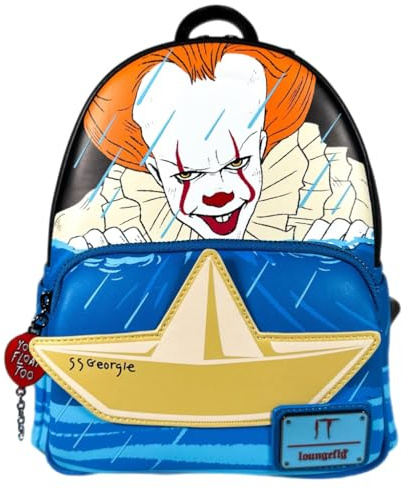 Loungefly IT Pennywise takränna scen cosplay mini ryggsäck vRare exklusiv, Svart, Mini Backpack, Pennywise mini ryggsäck exklusiv