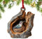 Colgantes acrílicos para árbol de Navidad, adornos de Navidad de animales, mapache, búho, ardilla, erizo, conejo, pájaro, diseño de agujero de árbol, adornos colgantes para árbol de Navidad 2D para