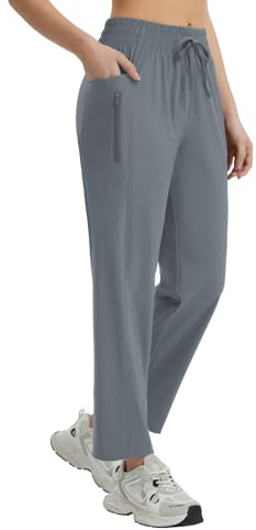 baleaf Pantalon de jogging long pour femme - Protection solaire UPF50+ - Séchage rapide - Respirant, Gris routine, XXL