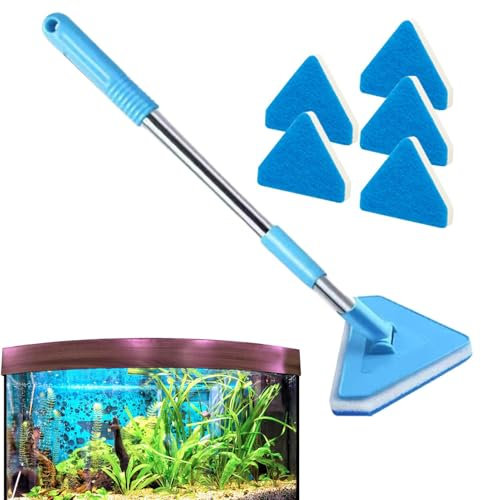 Kit De Nettoyage De L'aquarium - Épurateur De Réservoirs De Poisson, Enlèvement D'algues De Verre, Outil D'éponge De Grattoir Télescopique | Reliure Anti-Rayures Non Toxique Pour Les Réservoirs A