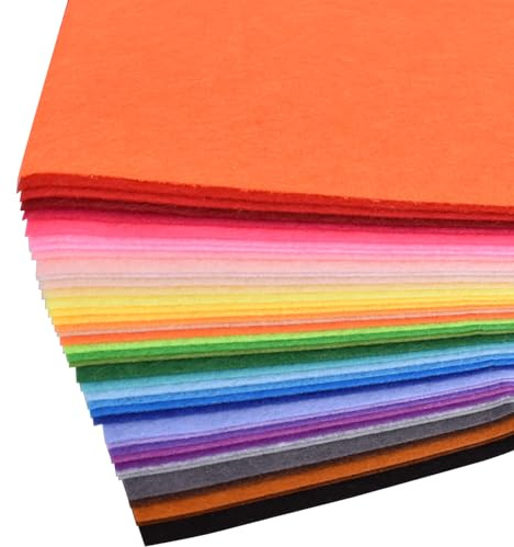 40 hojas de fieltro de colores, 25 x 25 cm, hojas de fieltro para manualidades (25 cm x 25 cm)