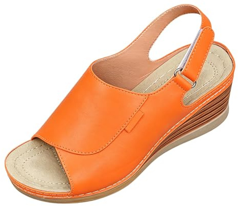 Generiska damsandaler, bekväma, damsandaletter med klack, sommar, kilklack, rem, skor, platåsandaler, mjuka sulor, sandaletter, flickor, sommarskor, kilklack, strandskor