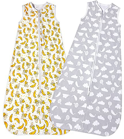 Lictin Saco de Dormir para bebé 0.5 TOG -Saco Dormir Bebe Verano sin Mangas 100% Algodón,62-83 cm (3-18 Meses),Saco de Dormir Bebe para Niños Niñas (Unisex)
