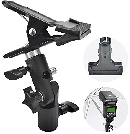 WENRERO Supports d'Appareils Photo pour Flash Type E Support de Réflecteur Métallique Pince Porte-Réflecteur avec 1/4 à 3/8 Vis Pince de Fixation pour Appareil Photo Support de Pince pour Réflecteur