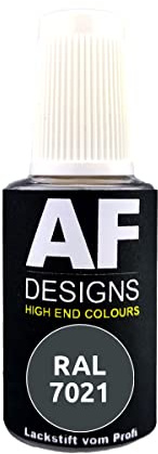 Alex Flittner Designs Stylo de retouche RAL 7021 noir gris mat mat 20 ml Stylo de réparation acrylique peinture retouche bois métal meubles salle de bain