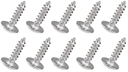 QUARKZMAN 2x8mm Autorroscantes Tornillos x 50uds 304 Inoxidable Acero Phillips Tornillo Sujetadores Pernos Plano Cabeza para Construir y Reparar, [Plata]