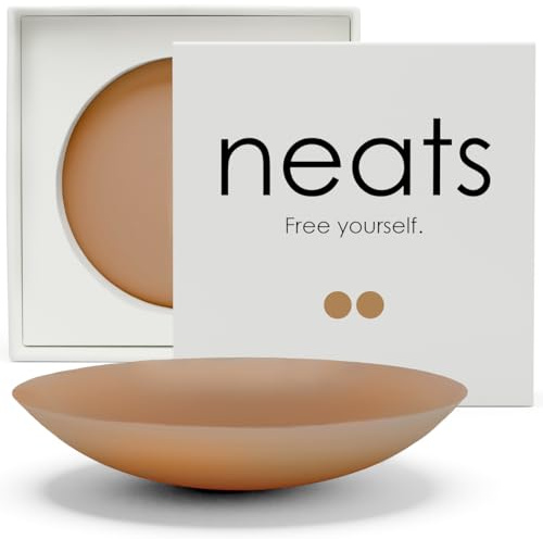 NEATS Nipple Covers for Women, Reusable & Hypoallergenic Silicone Pasties, Adhesive Breast Petals (Almond, 8cm)