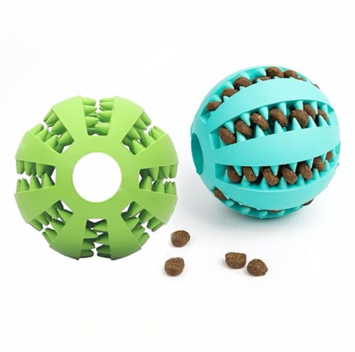 HUAOAO 2-in-1 Dog Treat & Chew Ball, Interactive Dog Toy for Boredom Relief & Teeth Cleaning