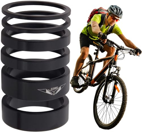 Fiorky 6 Pezzi Set Rondelle Forcella Bici 2/5/10mm Serie Sterzo Distanziale Bicicletta Kit Distanziali Stelo Forcella Anteriore in Lega di Alluminio for MTB Mountain Bicyle