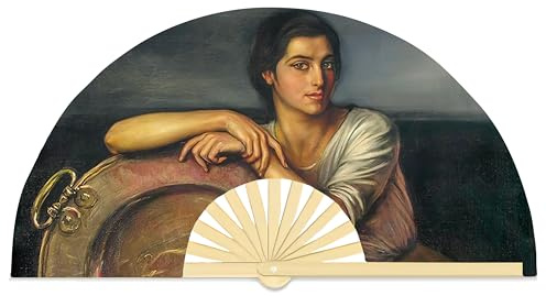 Abanico de Mano Plegable Diseño Exclusivo Amparo - Abanico Español - Regalo Original y Elegante - 65cm - Seda y Bambú - Ideal para Bodas, Cumpleaños, Eventos, Fiestas y más