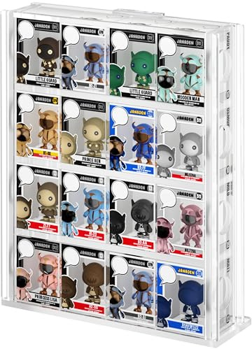 Janaden Vitrina acrílica Bittys, soporte de exhibición transparente de la colección de figuras Bitties, estante de 4 niveles para minifiguras para coleccionables Bittys, caja de exhibición de Bitty en