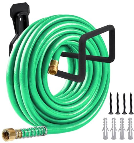 Griwuut 2 Pièces Support de Tuyau d'Arrosage - Enrouleur de Tuyau, Crochets Muraux Métalliques Robustes Pour Jardin, Garage & Extérieur de la Cour