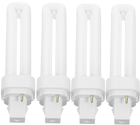 LOEFLIFA Lampadina Fluorescente Compatta a 2 Pin 13w, Doppio Tubo Senza Sfarfallio Per Bagno e Soffitto, Risparmio Energetico, Kit 4 Pezzi