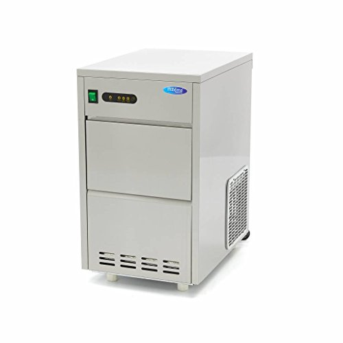 Macchina per il ghiaccio con spazio di conservazione di 5 KG - 24 KG di cubetti di ghiaccio al giorno - Ristorazione - Macchina per il ghiaccio in acciaio inox