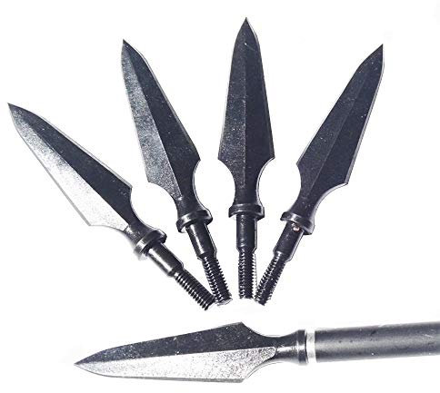 MILAEM 6pcs Bogenschießen Traditionelle Jagdspitzen 200 Grain Screw-In Metall pfeilspitze für Jagdpfeil Outdoor Jagdziel Praxis