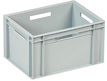 10 x Euro Containers - 400x300x230 (Closed handles) - Grey Stacking Plastic Crates - Heavy Duty Storage Boxes - Food grade Bakery/Dough tray