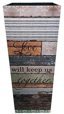 Rebecca Mobili Porta Bastoni da Passeggio, Porta Ombrello Vintage, Mdf Canvas, Marrone Beige, Arredamento Casa Ufficio - Misure: 50 x 20 x 20 cm (HxLxP) - Art. RE6389