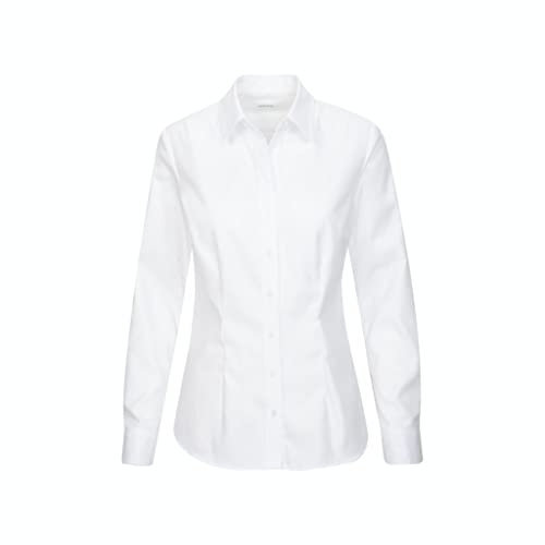 Seidensticker Damen Women Slim Longsleeve Cotton Bluse, Weiß(080645), 36 EU