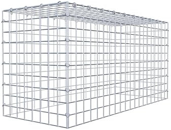 GABIONA Gavión de cultivo tipo 3 rectangular, malla de 5 x 5 cm, profundidad de 40 cm, gavión de 100 x 50 x 40 cm (largo x alto x profundidad), anillo en C.