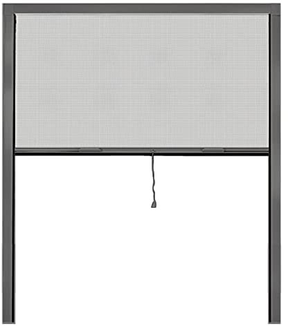PALMAT Moustiquaire Ajustable pour fenêtre – empêche Les intrusions d’Insectes ((100 x 140 x 5) cm, Anthracite)