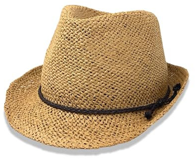 Albsales Strohhut Sonnenhut Sommerhut Cowboyhut Westernhut Freizeithut Strandhut (DE/NL/SE/PL, Numerisch, 55, 57, Caramel/Brown)