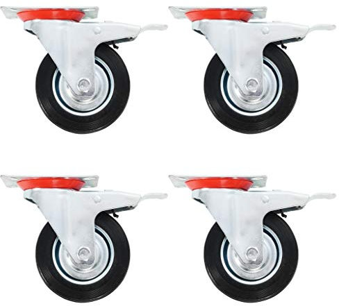 LAPOOH 12 STK. Lenkrollen 100 mm, Transportrollen, Rollen Werkbank, Möbelrollen, Lenkrollen Für Möbel, Strandkorbrollen, Rollen Für Schirmständer,