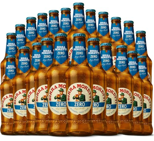 Birra Moretti Zero Alcohol Free Lager 330ml Bottles | 0.0% ABV | Alcohol Free Beer Gifts for Men and Women | beer hamper (Pack of 24 (330ml))
