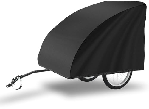 Vikgarage för cykelsläpvagnar, barnvagn skydd cykelsläp, universell hundvagn lastvagn skydd, vattentät presenning skydd cykelskydd 420d (140 x 88 x 92 cm)