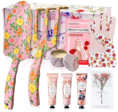 YORFULL Juego de Herramientas Jardineria, 9 Piezas Kit Jardineria con Guantes, Pala, Garra, Velas, Crema de Manos, Juego de Herramientas Jardinería con Bonita Caja de Regalo