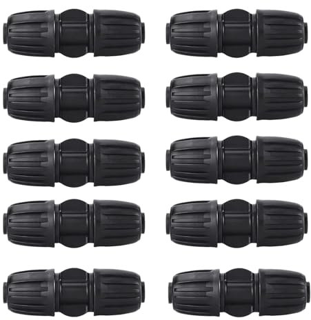 10 Pièces Connecteur D'eau Droit Raccord D'irrigation Goutte à Goutte de Jardin, Raccords de Tuyau d'Eau 16mm en PE, Connecteur d'eau Droit, pour Jardinage, Serres et Agriculture (Connecteurs Droits)