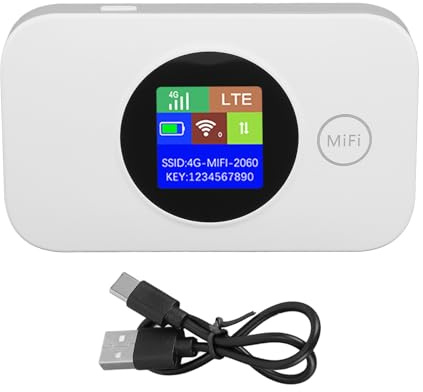 SPYMINNPOO 4G Mobile Hotspot, Stöder 8 Till 10 Användare, Lång Batteritid för Hemmakontor, Säkert Nätverk Var Som Helst (Europeisk version)