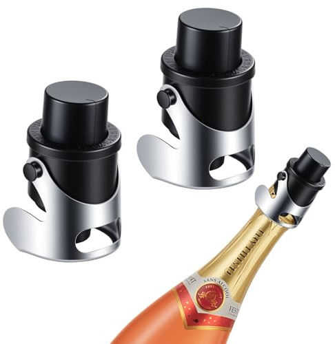 Tapón de champán de acero inoxidable reutilizable para botella de champán, cierre de vacío, tapón para botella