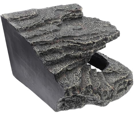 Abaodam Cueva de Resina para Reptiles Grande Escondite Naturalista para Lagartos y Tortugas Refugio Seguro para Terrarios y Acuarios Decoración Realista de Roca para Hábitat de