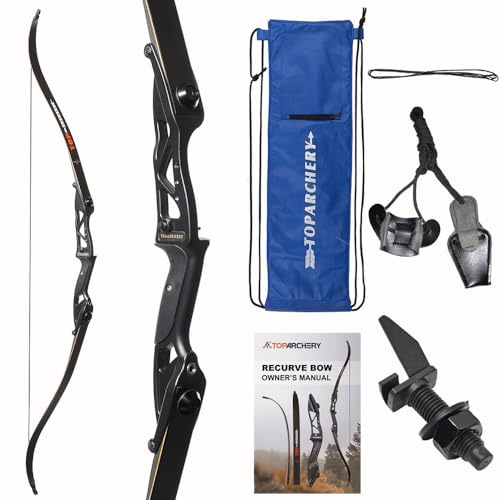 56 Takedown Recurve Bow Set for Adults Sportbow Kit 30-50 lbs with Archery Accessories Metal Riser Laminated Limbs Hunting Bow Target Practice (35 lbs)