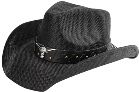 Sombrero de vaquero occidental para hombres y mujeres, sombrero de sol de verano, ala ancha, sombrero de paja, sombrero de protección solar al aire libre en la playa en estilo de sombrero de vaquero