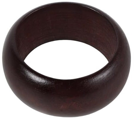 OUNONA Stort bohemiskt träarmband, vintage armband för kvinnor, lätt stapelbart brett manschettarmband, bruna träsmycken, D 65 mm