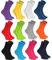 Rainbow Socks - Damen Herren Klassische Bunte Baumwolle Socken - 12 Paar - Schwarz Weiß Grau Lila Blau Marine Jeans Orange Rot Gelb Grün Fuchsie Grün - Größen 39-41